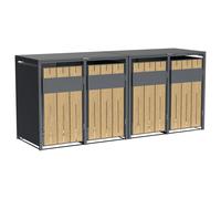 Phoenix Safe Phoenix GB4400AW Outdoor Quad Wheelie Bin Store for 4 x 240L Bins in Oak Effect - Oak Effect - Powder-Coated - Steel