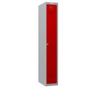 Phoenix Safe Company Personal Locker Grey Body/Red Door with Key Lock, PL1130GRK, 242L | Size: 180 cm x 100 cm Phoenix Safe Company Grey 180 cm x 100 cm