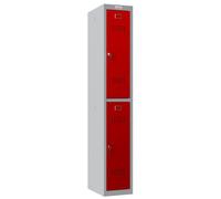 Phoenix Safe Phoenix PL Series PL1230GRK 1 Column 2 Door Personal Locker Grey Body/Red Doors with Key Locks - Red - Steel - 20
