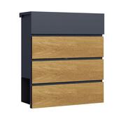 Phoenix Safe The Phoenix MB0126KW Estilo Top Loading Wood Effect Steel Post Box
