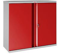 Phoenix SCL Series Regular Door Cupboard Steel 1 Shelf Lockable 915 x 370 x 830 mm Grey, Red