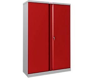 Phoenix SCL Series Regular Door Cupboard Steel 3 Shelves Lockable 915 x 370 x 1,400 mm Grey, Red