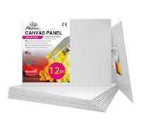 PHOENIX Small Painting Canvas Panels 6x8 Inch 12 Value Pack - 8 Oz Triple Primed 100% Cotton Acid Free Canvas Boards for Painting White Blank F