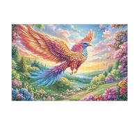 Phoenix Soaring over Flower Forest 1000 Piece Jigsaw Puzzle for Adults Teens Gaming Break Activity Mental Reset Colourful Design Great Gift for Gamers 1000 PCS