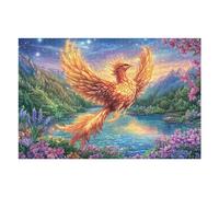 Phoenix Soaring Over Mountain River 1000 Pcs Jigsaw Puzzle Bundle Family Puzzle Lovers Fun Family Game Mindful Activity Spring Cardboard 1000 PCS