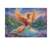 Phoenix Soaring Over Mountain River 300 Pc Classic Jigsaw Puzzle Puzzle for Adults Hard Challenging Hobby Home Decor Poster Sturdy Creativity & Gift Giving 300 PCS