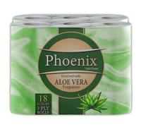 Phoenix Aloe Vera Three-Ply Toilet Paper, 18 Rolls