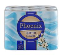 Phoenix Soft Quilted Luxury Toilet Rolls Bulk Buy - Quilted White 3 Ply Toilet Paper - Toilet Tissue 150 Sheets per roll (18)