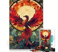 Phoenix Stained Glass 1000 Piece Jigsaws for Teenagers Puzzle Reason Skill Toy Mental Relax Exact Cut (38x52cm)