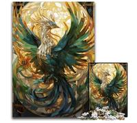 Phoenix Stained Glass Art Jigsaw Puzzles for Adults 1000 Piece paper Jigsaw Puzzles BrainChallenging DIY Decorative Game Family Interactive Toy 1000 PCS(38x26cm)