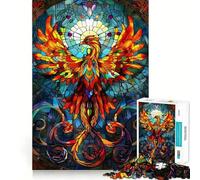 Phoenix Stained Glass Jigsaws 1000 Pieces for Adults Cognitive Toy Together Fun Image Assembly Art Collection Piece (38x52cm)