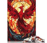 Phoenix Stained Glass Puzzle Jigsaws 300 Pieces for Adults Puzzles 300 Piece Unique Home Decor And Gifts 1000pcs (75x50cm)
