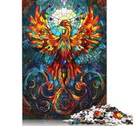 Phoenix Stained Glass Puzzles 1000 Pieces Wooden Puzzles Puzzle for Adults Brain Teaser Puzzles For Adults 1000pcs (75x50cm)