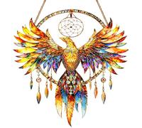 Phoenix Sun Catchers for Windows, Phoenix Suncatchers for Windows, Stained Glass Window Hanging, Suncatcher Glasses Panels, Colorful Window Wall Hanging Ornament for Women Men