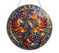 Phoenix Suncatchers for Windows Hanging, Oriental Bird Sun Catcher, Stained Glass Window Hanging Ornament, Acrylic Sun Catchers Indoor Window for Garden, Home, Indoor, Outdoor Decor