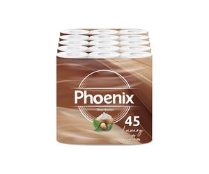 Phoenix Toilet Rolls - 45 Pack 3 Ply Shea Butter Scented Toilet Paper Bul