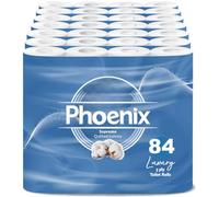 Phoenix Toilet Rolls - 84 Pack | 3 Ply Fragrance Free Toilet Paper | Bulk Buy, Soft, Quilted, Sustainably Sourced, Eco- Friendly Luxury Bathroom Tissue