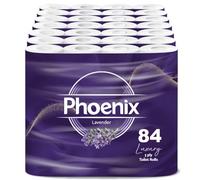 Phoenix Toilet Rolls - 84 Pack | 3 Ply Lavender Scented Toilet Paper | Bulk Buy, Soft, Quilted, Sustainably Sourced, Eco- Friendly Luxury Bathroom Tissue