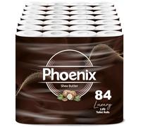 Phoenix Toilet Rolls - 84 Pack | 3 Ply Shea Butter Scented Toilet Paper | Bulk Buy, Soft, Quilted, Sustainably Sourced, Eco- Friendly Luxury Bathroom Tissue