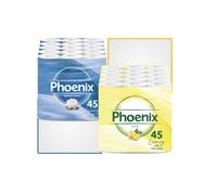 Phoenix Toilet Rolls 90 Pack 3 Ply Lemon Scented & Quilted Luxury Unscented