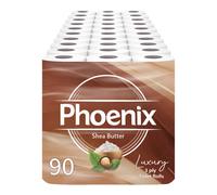 Phoenix Toilet Rolls - 90 Pack | 3 Ply Shea Butter Scented Toilet Paper | Bulk Buy, Soft, Quilted, Sustainably Sourced, Eco- Friendly Luxury Bathroo