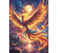 Phoenix Under The Full Moon 500 Pcs Jigsaw Puzzle Bundle Wildlife Pet Family Puzzle Lovers Fun Family Game Mindful Activity Spring Cardboard 500 PCS