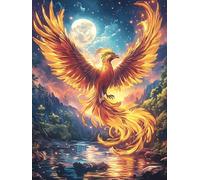 Phoenix Under The Moon 1000 Piece Jigsaw Puzzle Wildlife Pet Cute For Men Cognitive Development Adults Anxiety Memory Care Mothers Valentines Gift High-grade Rigid Cardboard 1000 PCS