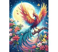 Phoenix Under The Moon with Rainbow Feathers 1000 Pcs Jigsaw Puzzle Bundle Wildlife Pet Cute Family Puzzle Lovers Fun Family Game Mindful Activity Spring Cardboard 1000 PCS