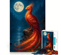 Phoenix Under The Moonlight 1000 Piece Jigsaw Puzzles for Teenagers Jigsaw Think Game Calm Mind Quality Edge (50x75cm)