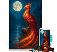 Phoenix Under The Moonlight Jigsaw Puzzle 1000 Piece for Teenagers Logic Train Toy Light Relax Smooth Cut Wall Art Decor (38x52cm)