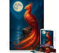 Phoenix Under The Moonlight Jigsaw Puzzle 1000 Piece for Teenagers Logic Train Toy Light Relax Smooth Cut Wall Art Decor (38x52cm)