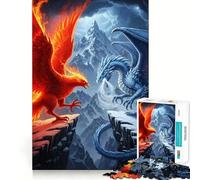 Phoenix Versus Dragon Mountain Peaks 1000 Piece Jigsaw Puzzles for Adults Jigsaw Mind Puzzle Mind Calm Art Assembly Unique Gift (38x52cm)