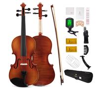 PHOENIX Violin 4/4 Full Size Kit, Violin Fiddle Set for Beginner Adults Student with Rosewood Bow, Extra Strings & Bridge, 2 Rosins, Tuner, Case, Mute, Fingerboard Stickers, Shoulder Rest