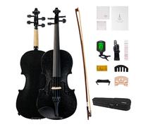PHOENIX Violin 4/4 Full Size Set Fiddle Solid Wood for professional Beginners Adults with Rosewood Bow Extra strings & Bridge Rosins Tuner Mute Ca