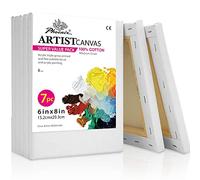 Phoenix White Blank Cotton Stretched Canvas Artist Painting - 8x8 Inch / 7 Pack - 5/8 Inch Profile Triple Primed for Oil & Acrylic Paints