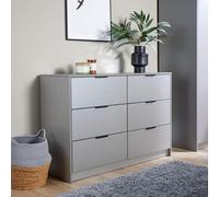 Phoenix 6 Drawer Chest Bedroom Storage Unit Home Source Grey One Size
