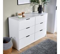 Phoenix Wide Chest of 6 Drawers Bedroom Storage Unit - White