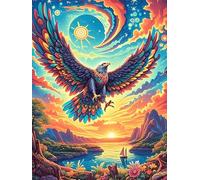 Phoenix with A Cosmic Symbol 1000 Piece Complete Jigsaw Puzzle Set Wildlife Pet Teens Beginners Mind Relaxation Puzzle Fans Group Play Anniversary Fathers Gift Thick Cardboard 1000 PCS