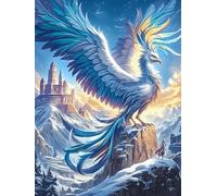 Phoenix with Angel Wings Over A Waterfall 1000 Piece Complete Jigsaw Puzzle Set Wildlife Plant Teens Beginners Educational Challenge Puzzle Fans Group Play Anniversary Cardboard 1000 PCS