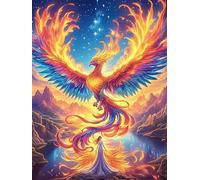 Phoenix with Fiery Wings 1000 Pc Classic Jigsaw Puzzle Wildlife Plant Puzzle for Adults Hard Challenging Hobby Home Decor Poster Sturdy Creativity & Gift Giving 1000 PCS