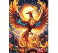 Phoenix with Fiery Wings And A Moon Halo 1000 Piece Complete DIY Jigsaw Puzzle Wildlife Plant Collectors Mind Relaxation Educational Decorative Puzzle Gifts for Adults Sturdy Thick Cardboard 1000 PCS