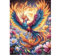 Phoenix with Rainbow Feathers 1000 Piece Jigsaw Puzzle for Adults Teens Wildlife Plant Study Break Relaxation Brain Exercise Colourful Design Great Gift for Students 1000 PCS