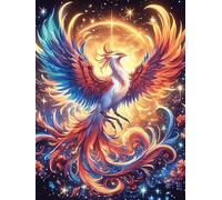 Phoenix with Rainbow Feathers 1000 Piece Jigsaw Puzzle for Adults Wildlife Pet Cute Jigsaw Weekend Chill Out Activity Challenging Colourful Puzzle for Friends 1000 PCS