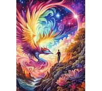 Phoenix with Rainbow Feathers 1000 Piece Jigsaw Puzzle for Adults Wildlife Pet Jigsaw Weekend Chill Out Activity Challenging Colourful Puzzle for Friends 1000 PCS