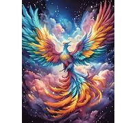 Phoenix with Rainbow Feathers 1000 Piece Jigsaw Puzzle for Adults Wildlife Plant Jigsaw Family Road Trip Activity Vibrant Whimsical Design Great Gift for Travelers 1000 PCS