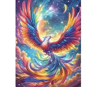 Phoenix with Rainbow Feathers 1000 Piece Jigsaw Puzzle for Adults Wildlife Plant Jigsaw Family Road Trip Activity Vibrant Whimsical Design Great Gift for Travelers 1000 PCS