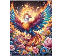 Phoenix with Rainbow Feathers 300 Pc Classic Jigsaw Puzzle Wildlife Pet Puzzle for Adults Hard Challenging Hobby Home Decor Poster Smooth Wooden Cardboard 300 PCS