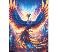 Phoenix with Rainbow Feathers 300 Piece Jigsaw Puzzle for Adults Teens Wildlife Plant Bedroom Wall Art Sleep Aid Calming Design Great Gift for Insomnia Sufferers 300 PCS