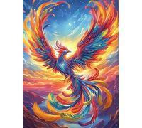 Phoenix with Rainbow Feathers 300 Piece Jigsaw Puzzle for Adults Wildlife Pet Cute Jigsaw Family Road Trip Activity Vibrant Whimsical Design Great Gift for Travelers 300 PCS