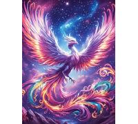 Phoenix with Rainbow Feathers 500 Piece Jigsaw Puzzle for Adults Scenery Science Fiction Evening Wine Companion Relaxing Hobby Interlocking Pieces for Wine 500 PCS